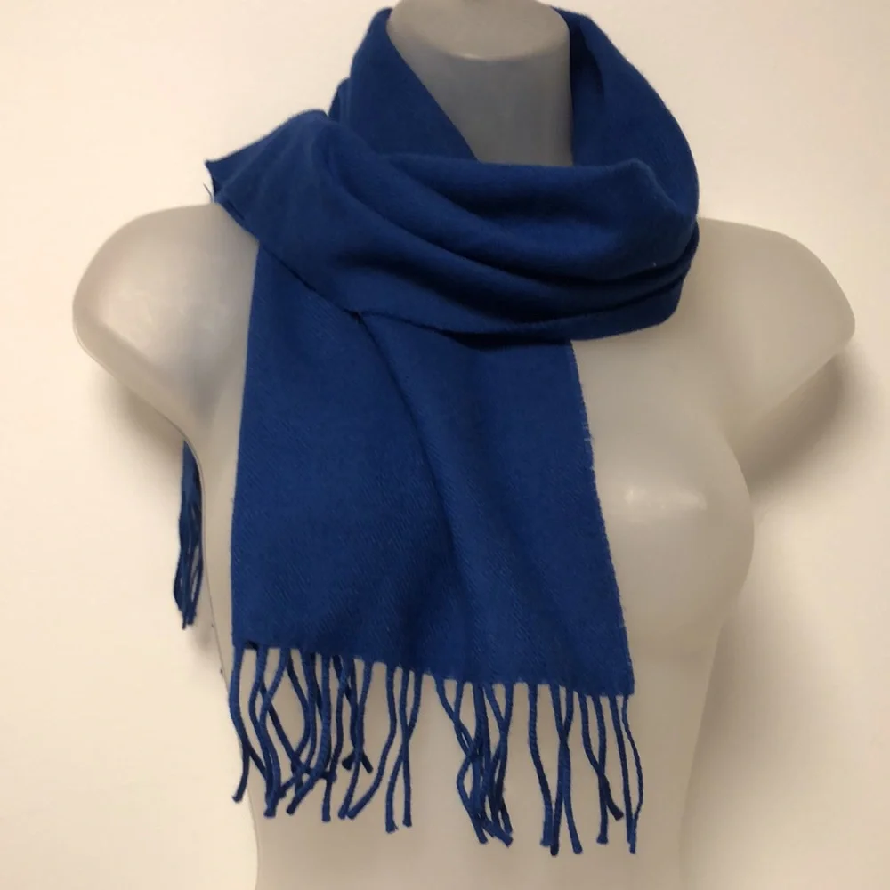 Cold Weather Fringed Scarf 100% Lambswool Made in USA by Handcraft